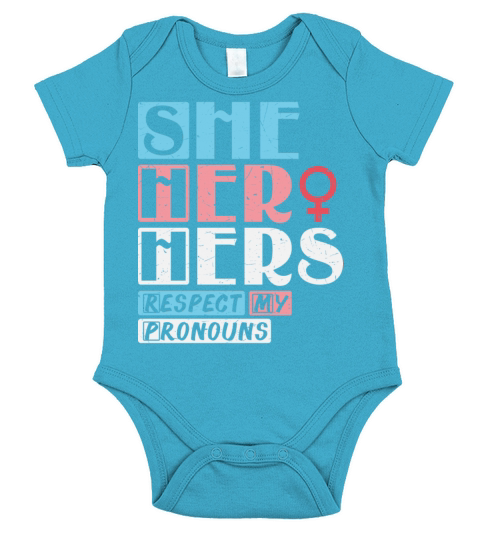 She Her Hers - Respect My Pronouns Trans Vintage Short Sleeve Baby One-Piece