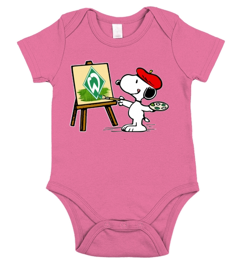 Snoopy drawing Werder Bremen Short Sleeve Baby One-Piece