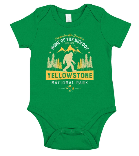 Yellowstone National Park Vintage Bigfoot T Shirt Men Women Short Sleeve Baby One-Piece