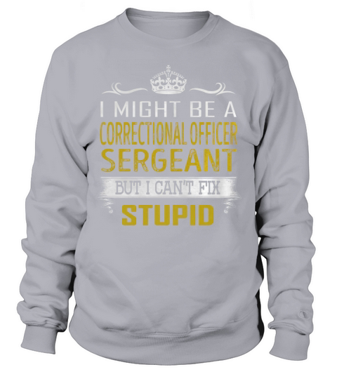 I Might Be a Correctional Officer Sergeant But I Cant Fix Stupid Job Shirts Sweatshirt Unisex