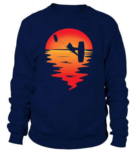 Retro Sunset Kiteboarding Water Adventure Sweatshirt Unisex