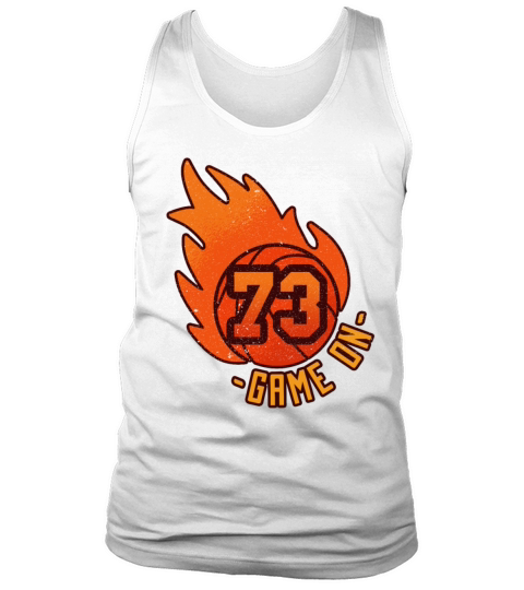 Athlete Ball Fire Game Sport Number 73 Basketball Tank Top Unisex