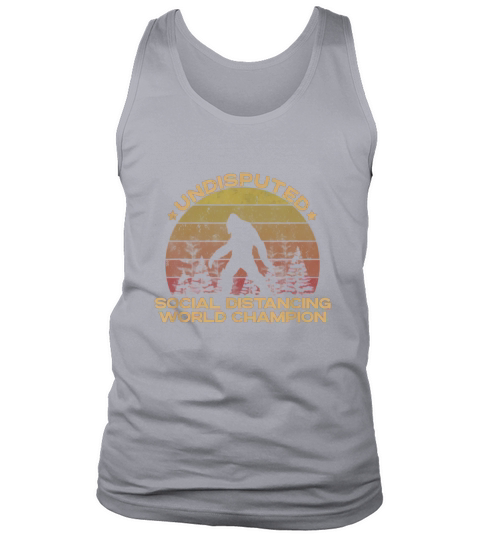 Social Distancing Champion - Vintage Sunset Bigfoot Yeti T-Shirt Tank Top Unisex