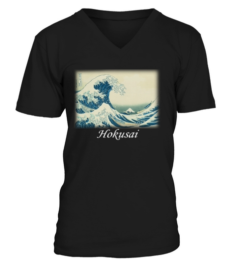 Hokusai  Under the Wave off Kanagawa V-Neck T-shirt