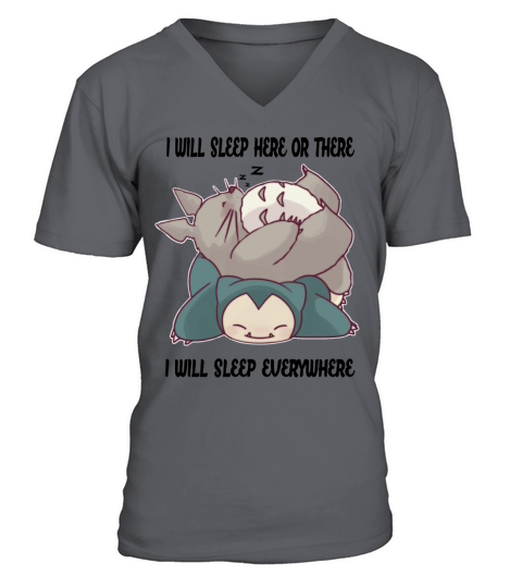Sleeping Totoro Snorlax Women T-Shirt2 V-Neck T-shirt