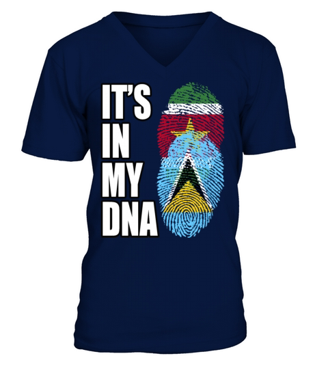 Surinamese And Saint Lucian Vintage Heritage DNA F V-Neck T-shirt