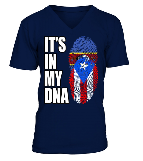 Swazi And Puerto Rican Vintage Heritage DNA Flag V-Neck T-shirt