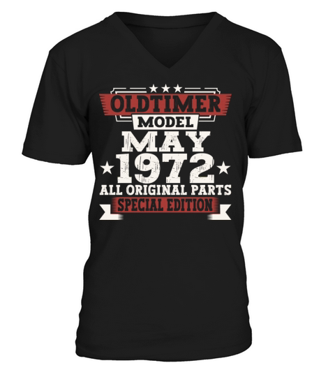 Vintage 1972 Oldtimer May 50th Birthday Fun Gift V-Neck T-shirt