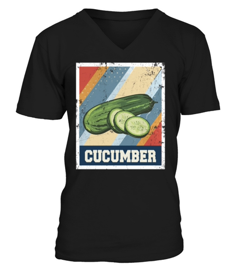 vintage style Cucumber V-Neck T-shirt
