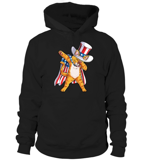 American Flag Patriot Cat Dabbing 4th July Independence Day shirt Hoodie Unisex