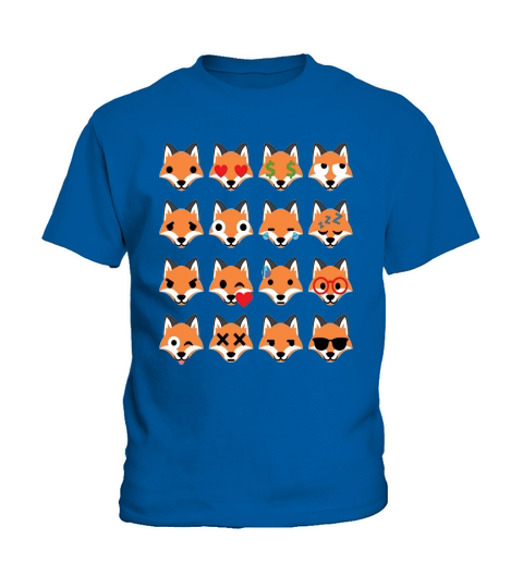 Fox Emoji Many Face Emotion Shirt T-Shirt Tee Kids T-Shirt