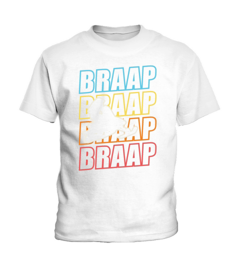Vintage Braap Snowmobile Motorized Rider Kids T-Shirt
