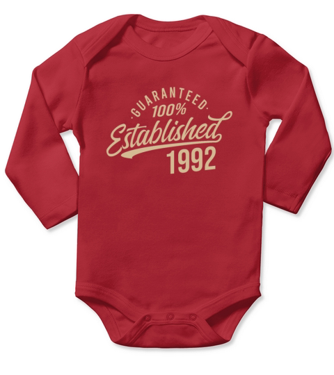 30th Birthday Gifts Vintage 1992 Modern Long Sleeve Baby One-Piece