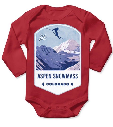Aspen Snowmass Colorado Ski Badge Long Sleeve Baby One-Piece