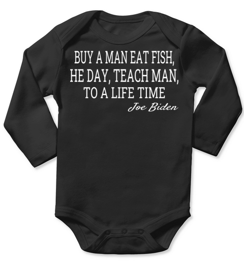 buy a man eat fish t-shirt Long Sleeve Baby One-Piece