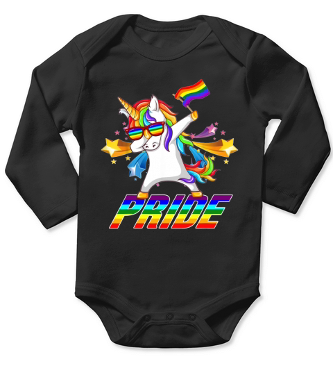 Dabbing Unicorn Lgbt Gay Pride Star Long Sleeve Baby One-Piece