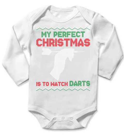 Darts Christmas Vintage My Perfect Long Sleeve Baby One-Piece