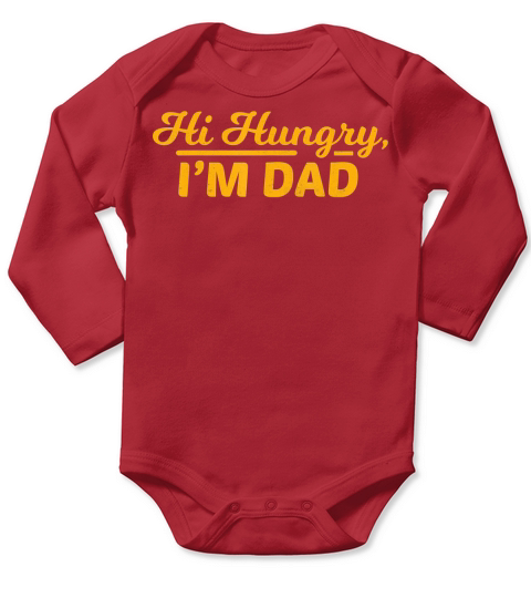 Mens Vintage Hi Hungry, Im Dad Shirt Fathers Day Shirt Long Sleeve Baby One-Piece