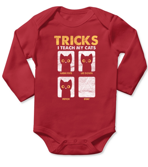 Tricks I Teach My Cats Vintage Long Sleeve Baby One-Piece