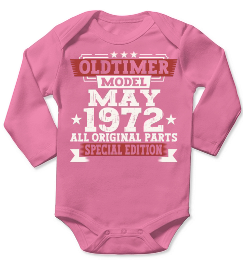 Vintage 1972 Oldtimer May 50th Birthday Fun Gift Long Sleeve Baby One-Piece