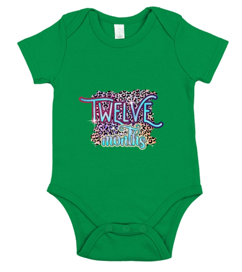12 Twelve Months Funny Baby Birthday Gift Design Short Sleeve Baby One-Piece