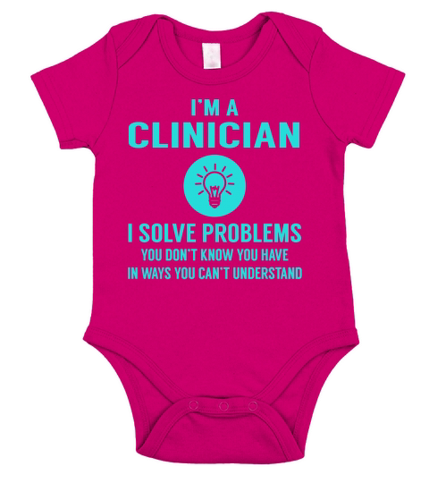 Clinician I Solve Problem Job Title Shirts Short Sleeve Baby One-Piece