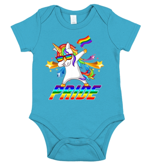 Dabbing Unicorn Lgbt Gay Pride Star Short Sleeve Baby One-Piece