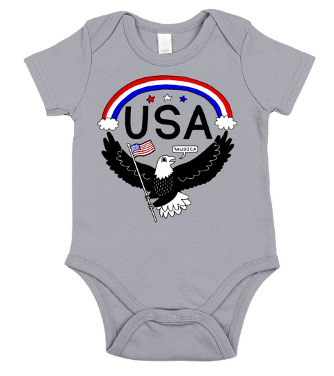 FOURTH OF JULY EAGLE funny , gift  tshirt Short Sleeve Baby One-Piece