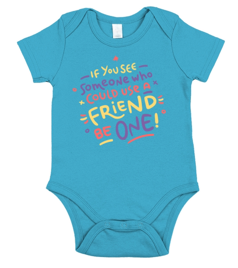 Friendship Kindness Motivational Quote Badge Short Sleeve Baby One-Piece