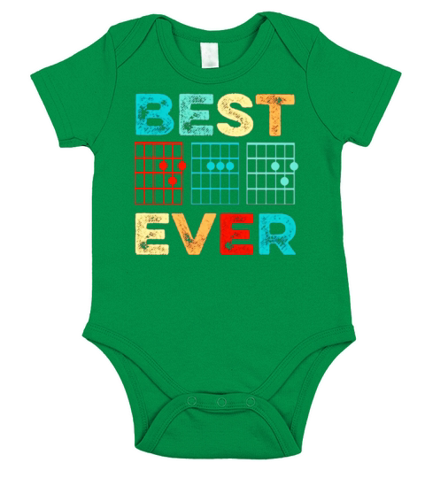 Guitar Chord Best Dad Ever Vintage Short Sleeve Baby One-Piece