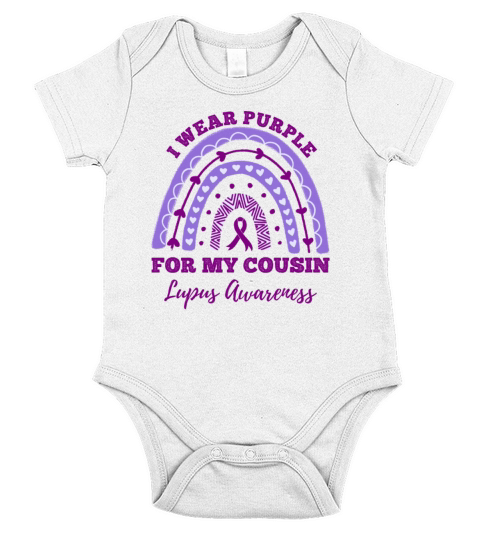 I Wear Purple For My Cousin Lupus Awareness Short Sleeve Baby One-Piece