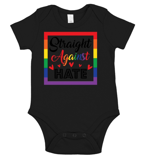 LGBT   Straight against hate Short Sleeve Baby One-Piece