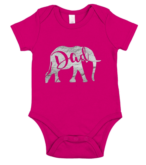 Mens Dad Elephant Shirt Short Sleeve Baby One-Piece