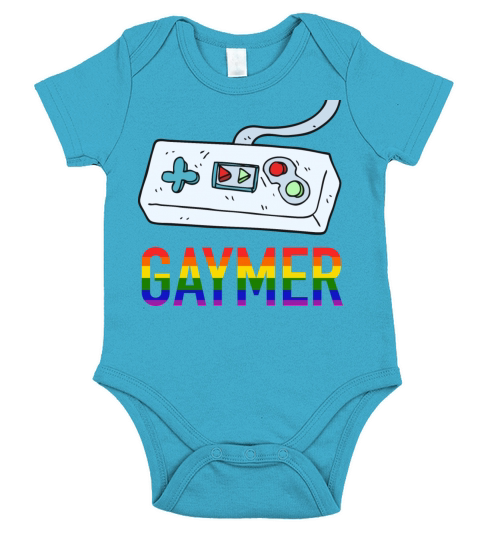 Rainbow Gaming Queer Gamer Gaymer LGBT Short Sleeve Baby One-Piece