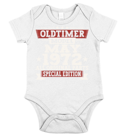 Vintage 1972 Oldtimer May 50th Birthday Fun Gift Short Sleeve Baby One-Piece