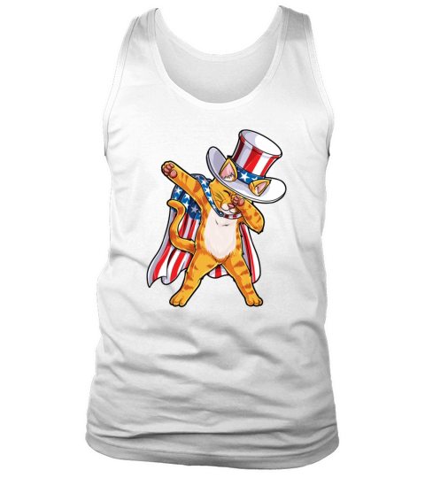 American Flag Patriot Cat Dabbing 4th July Independence Day shirt Tank Top Unisex