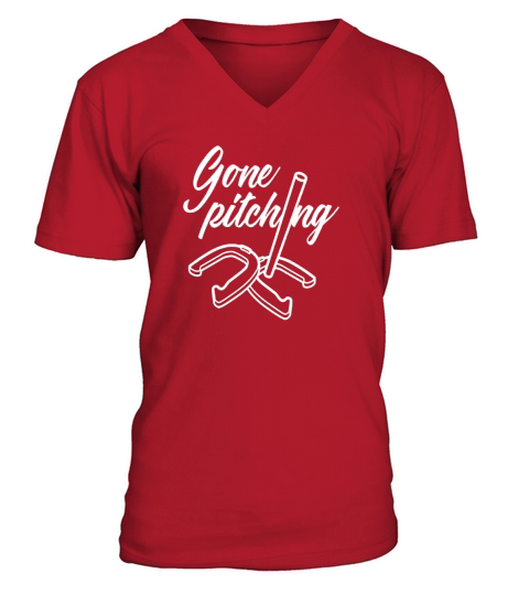 Horseshoes Gone Pitching horseshoeing t-shirt V-Neck T-shirt