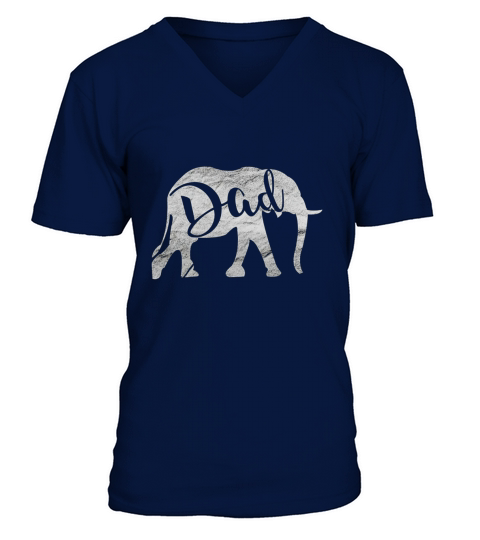 Mens Dad Elephant Shirt V-Neck T-shirt