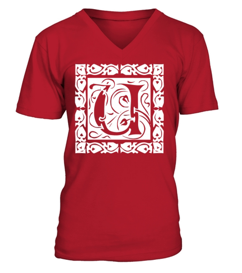 U Capital Letter Initial Monogram Alphabet Name V-Neck T-shirt