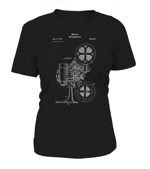 Vintage Movie Projector Blueprint Shirt - Film Cinema Video Women's T-Shirt
