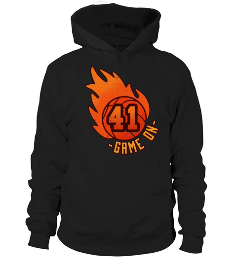 Athlete Ball Fire Game Sport Number 41 Basketball Hoodie Unisex