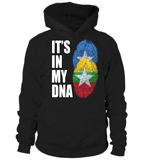 Somali And Burmese Vintage Heritage DNA Flag Hoodie Unisex
