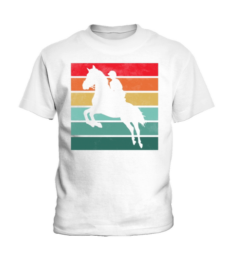 Girls Horse Riding Shirt Vintage Retro Kids T-Shirt