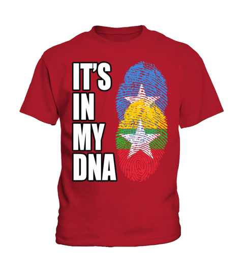 Somali And Burmese Vintage Heritage DNA Flag Kids T-Shirt