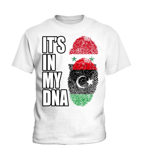Syrian And Libyan Vintage Heritage DNA Flag Kids T-Shirt