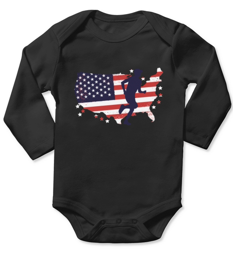 American flag Ultra run Long Sleeve Baby One-Piece