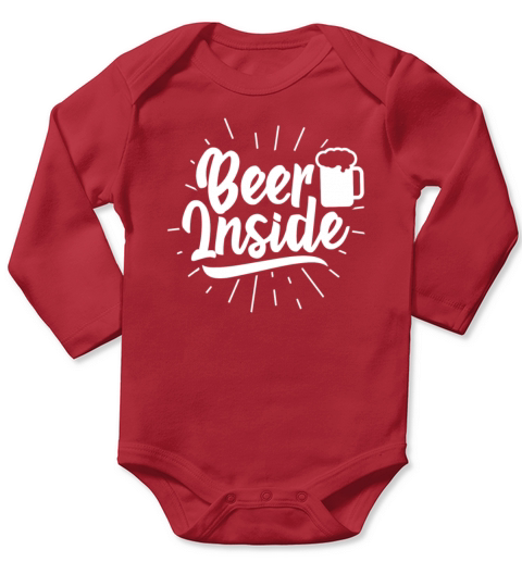 Beer Inside Sayings Drink Drinking Beers Long Sleeve Baby One-Piece