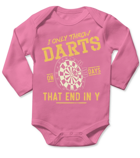 Darts Board Vintage I Only Throw Long Sleeve Baby One-Piece