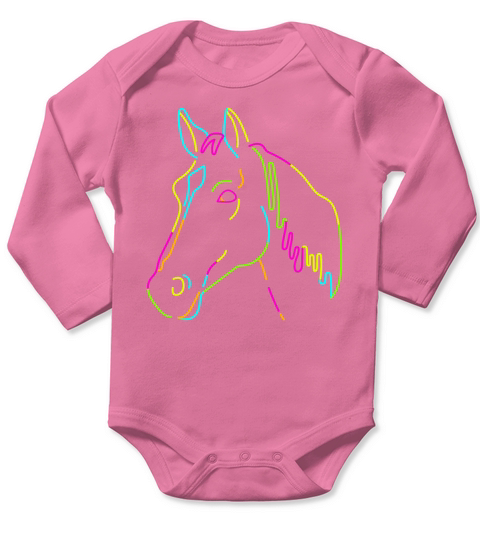 Girls Horse Riding Shirt Vintage Retro Long Sleeve Baby One-Piece