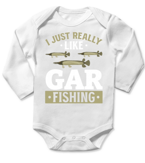 I Just Really Like Gar Fishing Garfish Lover Long Sleeve Baby One-Piece